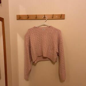 Aritzia blush baby soft cropped sweater